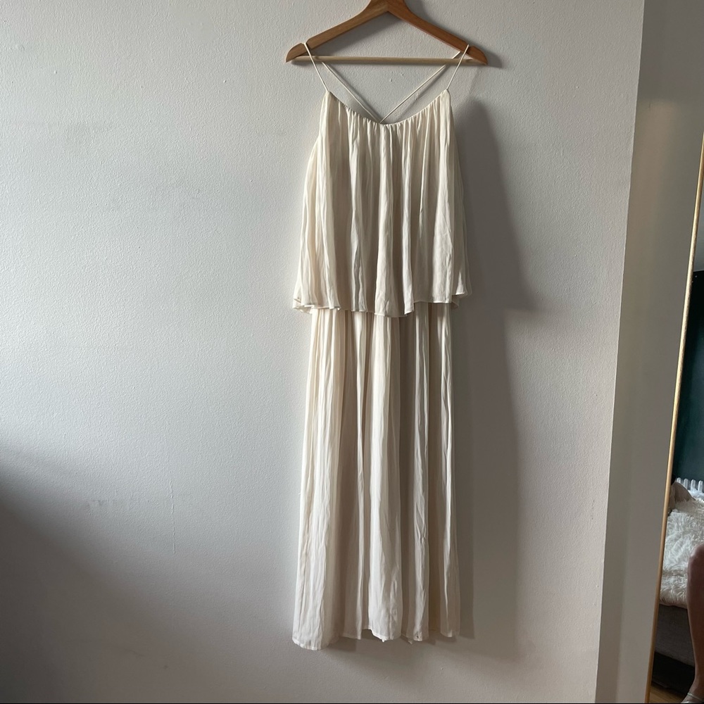Zara Floaty Cream Cross Strap Dress - Picture 2 of 10